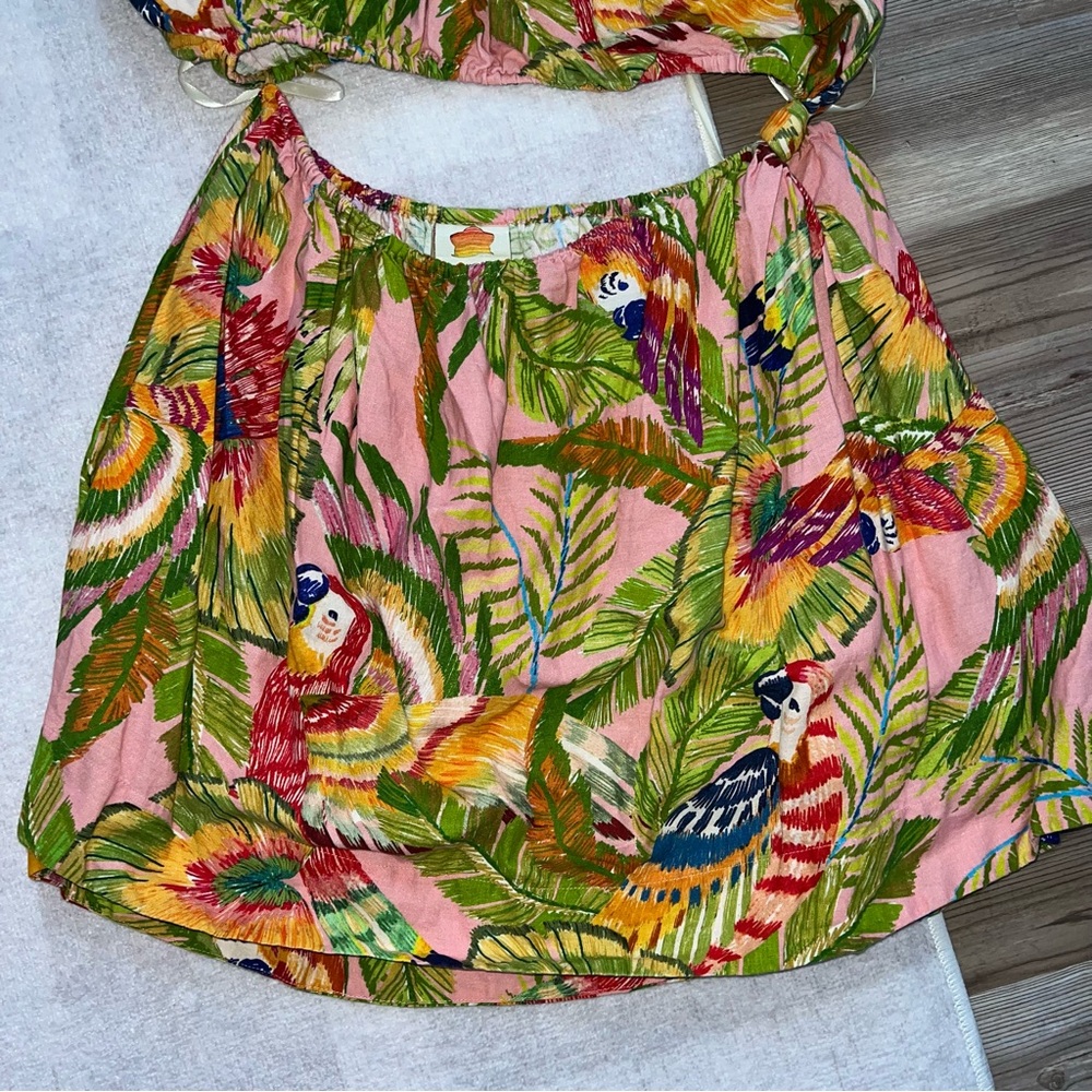 Farm rio Macaw Leaves Mini Dress - Picture 8 of 16